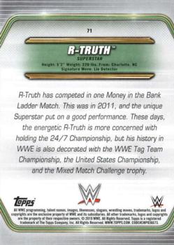 2019 Topps WWE Money in the Bank #71 R-Truth Back