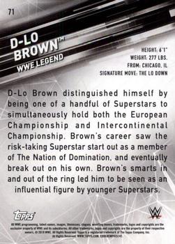 2019 Topps WWE SmackDown Live #71 D-Lo Brown Back