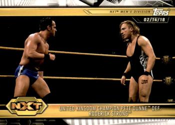 2019 Topps WWE NXT #6 United Kingdom Champion Pete Dunne def. Roderick Strong Front