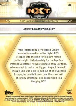 2019 Topps WWE NXT #38 Johnny Gargano def. EC3 Back