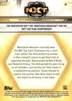2019 Topps WWE NXT #39 The Undisputed Era def. Moustache Mountain for the NXT Tag Team Championship Back