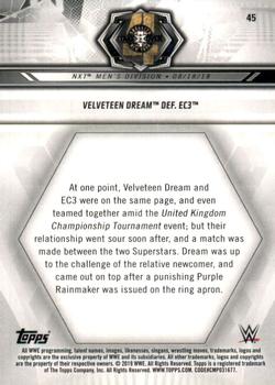 2019 Topps WWE NXT #45 Velveteen Dream def. EC3 Back