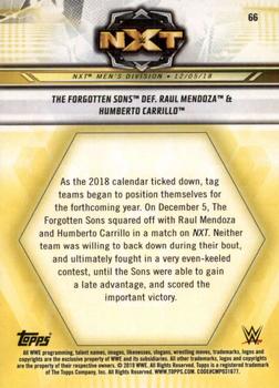2019 Topps WWE NXT #66 The Forgotten Sons def. Raul Mendoza & Humberto Carrillo Back