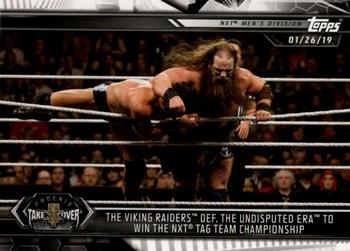2019 Topps WWE NXT #72 The Viking Raiders def. The Undisputed Era to Win the NXT Tag Team Championship Front
