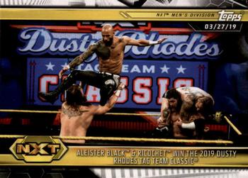 2019 Topps WWE NXT #85 Aleister Black & Ricochet Win the 2019 Dusty Rhodes Tag Team Classic Front