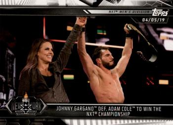 2019 Topps WWE NXT #89 Johnny Gargano def. Adam Cole to Win the NXT Championship Front