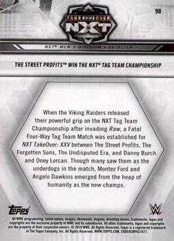 2019 Topps WWE NXT #98 The Street Profits Win the NXT Tag Team Championship Back
