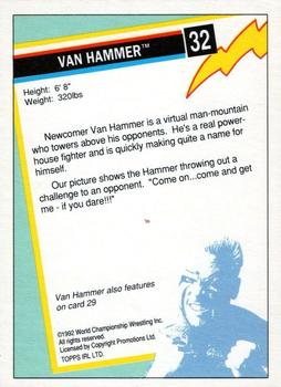 1992 Topps WCW European #32 Van Hammer Back