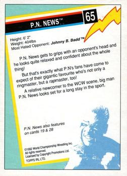 1992 Topps WCW European #65 P.N. News Back