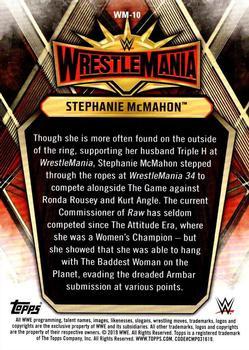 2019 Topps WWE Road to Wrestlemania - Wrestlemania 35 Roster Foil #WM-10 Stephanie McMahon Back