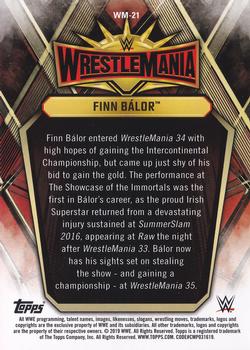 2019 Topps WWE Road to Wrestlemania - Wrestlemania 35 Roster Foil #WM-21 Finn Bálor Back
