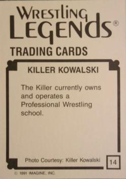 1991 Imagine Wrestling Legends #14 Killer Kowalski Back