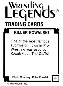 1991 Imagine Wrestling Legends #44 Killer Kowalski Back