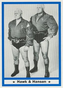 1991 Imagine Wrestling Legends #56 Hawk & Hansen Front