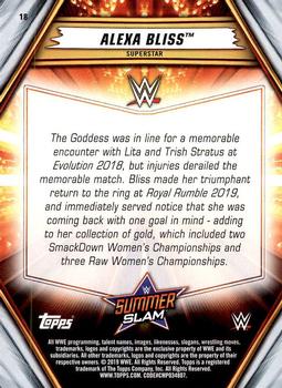 2019 Topps WWE SummerSlam - Bronze #18 Alexa Bliss Back