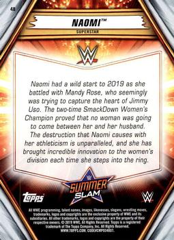 2019 Topps WWE SummerSlam - Bronze #48 Naomi Back