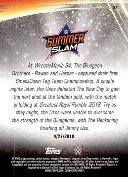 2019 Topps WWE SummerSlam - Bronze #57 The Bludgeon Brothers Retain the SmackDown Tag Team Championship Against The Usos Back