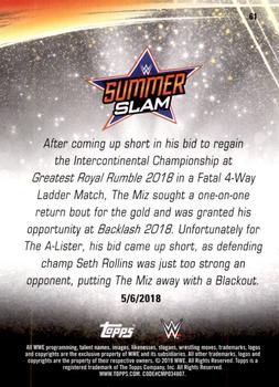 2019 Topps WWE SummerSlam - Bronze #61 Intercontinental Champion Seth Rollins def. The Miz Back