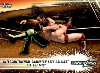 2019 Topps WWE SummerSlam - Bronze #61 Intercontinental Champion Seth Rollins def. The Miz Front