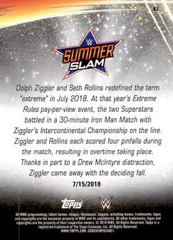 2019 Topps WWE SummerSlam - Bronze #83 Dolph Ziggler def. Seth Rollins in a 30-Minute Iron Man Match Back