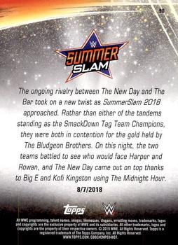 2019 Topps WWE SummerSlam - Bronze #90 The New Day def. The Bar to Become the #1 Contenders for the SmackDown Tag Team Championship Back