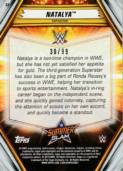 2019 Topps WWE SummerSlam - Blue #22 Natalya Back
