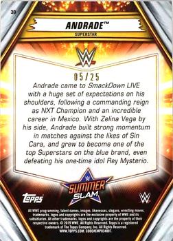 2019 Topps WWE SummerSlam - Silver #30 Andrade Back