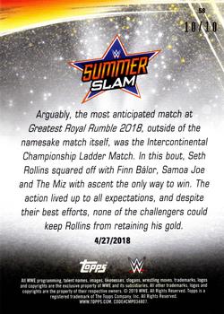 2019 Topps WWE SummerSlam - Gold #58 Seth Rollins Successfully Defends the Intercontinental Championship in a 4-Way Ladder Match Back