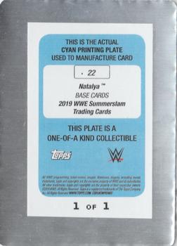 2019 Topps WWE SummerSlam - Printing Plates Cyan #22 Natalya Back
