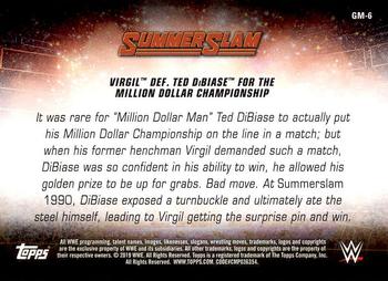 2019 Topps WWE SummerSlam - SummerSlam's Greatest Matches & Moments #GM-6 Virgil def. Ted DiBiase for the Million Dollar Championship Back