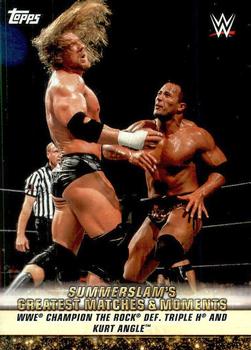 2019 Topps WWE SummerSlam - SummerSlam's Greatest Matches & Moments #GM-19 WWE Champion The Rock def. Triple H and Kurt Angle Front
