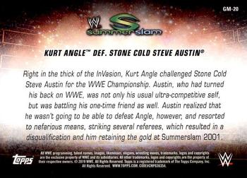 2019 Topps WWE SummerSlam - SummerSlam's Greatest Matches & Moments #GM-20 Kurt Angle def. Stone Cold Steve Austin Back