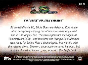 2019 Topps WWE SummerSlam - SummerSlam's Greatest Matches & Moments #GM-24 Kurt Angle def. Eddie Guerrero Back