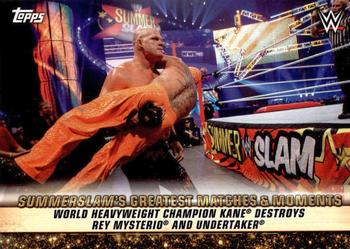 2019 Topps WWE SummerSlam - SummerSlam's Greatest Matches & Moments #GM-32 World Heavyweight Champion Kane Destroys Rey Mysterio and Undertaker Front