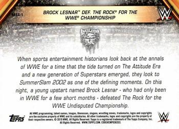 2019 Topps WWE SummerSlam - SummerSlam All-Stars #MSS-1 Brock Lesnar def. The Rock for the WWE Championship Back
