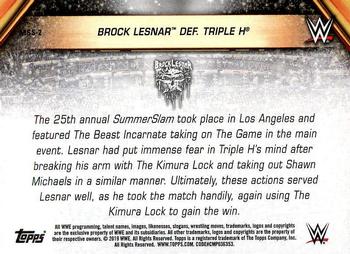 2019 Topps WWE SummerSlam - SummerSlam All-Stars #MSS-2 Brock Lesnar def. Triple H Back