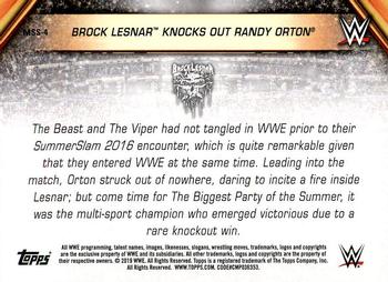 2019 Topps WWE SummerSlam - SummerSlam All-Stars #MSS-4 Brock Lesnar Knocks Out Randy Orton Back