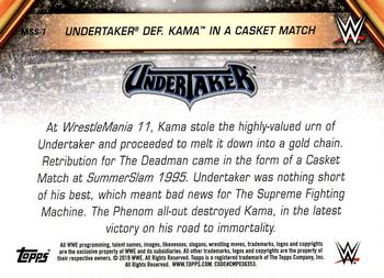 2019 Topps WWE SummerSlam - SummerSlam All-Stars #MSS-7 Undertaker def. Kama in a Casket Match Back
