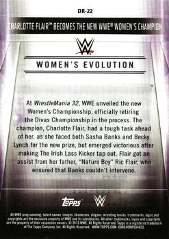 2019 Topps WWE SummerSlam - Women's Evolution #DR-22 Charlotte Flair Becomes the New Women's Champion Back