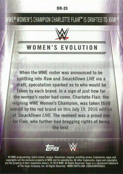 2019 Topps WWE SummerSlam - Women's Evolution #DR-23 Women's Champion Charlotte Flair Is Drafted to RAW Back