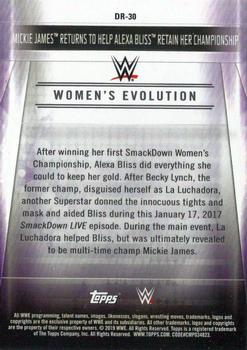 2019 Topps WWE SummerSlam - Women's Evolution #DR-30 Mickie James Returns to Help Alexa Bliss Retain Her Championship Back