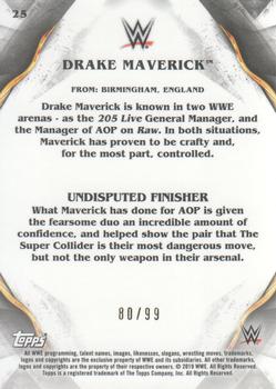 2019 Topps WWE Undisputed - Orange #25 Drake Maverick Back