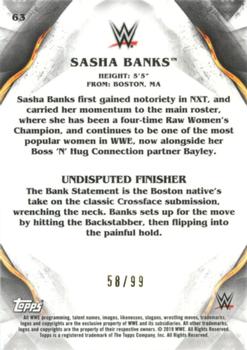 2019 Topps WWE Undisputed - Orange #63 Sasha Banks Back