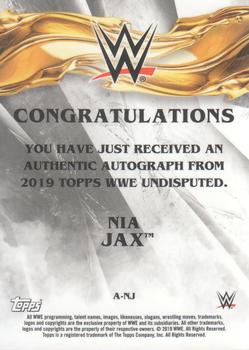 2019 Topps WWE Undisputed - Undisputed Autographs #A-NJ Nia Jax Back