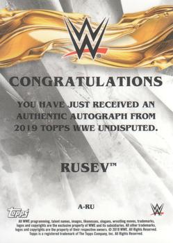 2019 Topps WWE Undisputed - Undisputed Autographs #A-RU Rusev Back