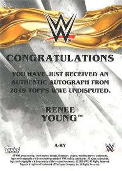 2019 Topps WWE Undisputed - Undisputed Autographs #A-RY Renee Young Back