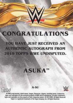 2019 Topps WWE Undisputed - Undisputed Autographs #A-SU Asuka Back
