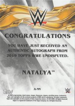 2019 Topps WWE Undisputed - Undisputed Autographs - Orange #A-NN Natalya Back