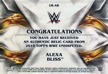 2019 Topps WWE Undisputed - Undisputed Relic - Gold #UR-AB Alexa Bliss Back