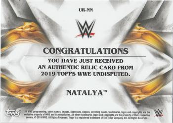 2019 Topps WWE Undisputed - Undisputed Relic - Gold #UR-NN Natalya Back